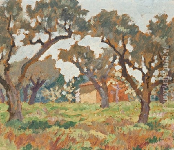 Spring Landscape, South Of France Oil Painting - Rupert Bunny