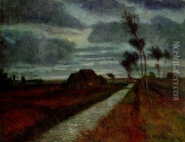 Nachtliche Moorlandschaft Oil Painting - Otto Modersohn