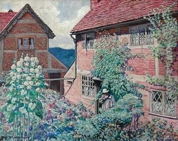 House And Garden Oil Painting - Harry Linley Richardson