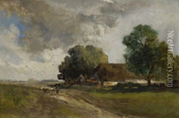 Baumlandschaft Mit Bauernhaus Oil Painting - Philipp Roeth