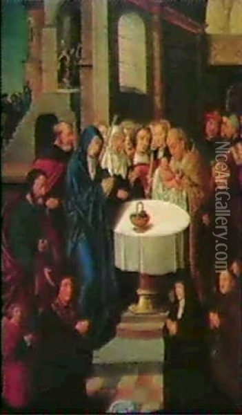 Darbringung Jesu Im Tempel Oil Painting - Bartholomaeus Bruyn the Elder