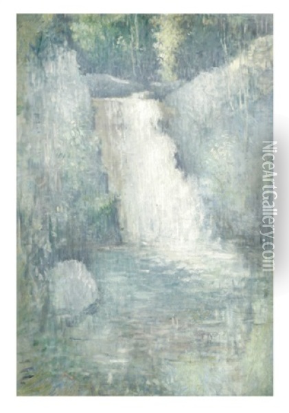 Waterfall, Clinton, Nj Oil Painting - Edmund William Greacen