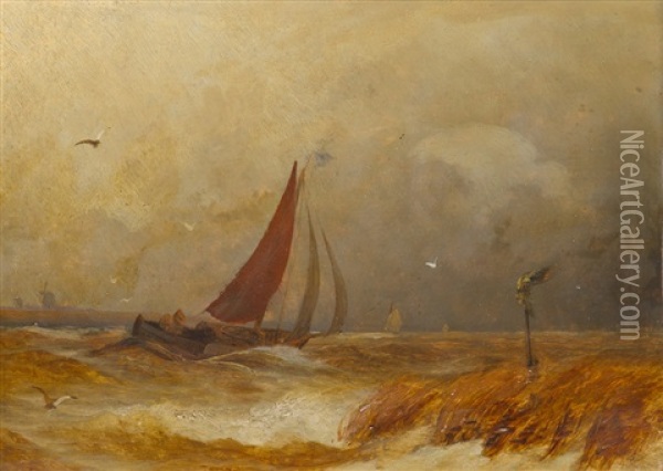 Fischerboote Im Sturm Oil Painting - Viggo Fauerholdt
