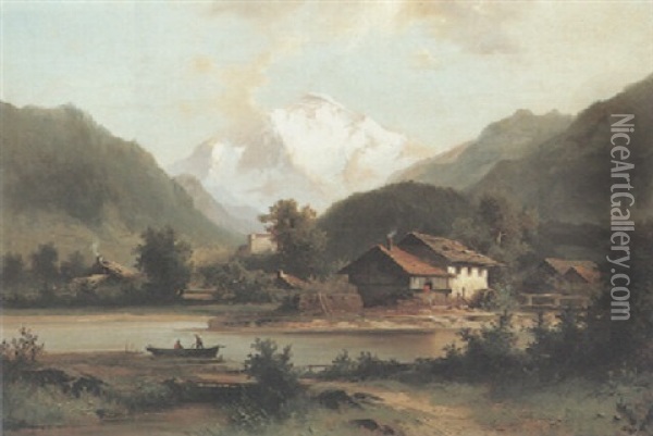 Blick Auf Die Jungfrau Oil Painting - Heinrich Hiller