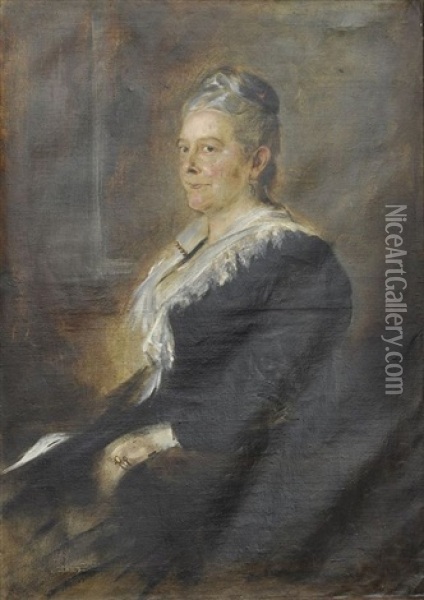Portrat Einer Hamburger Dame Oil Painting - Franz Seraph von Lenbach