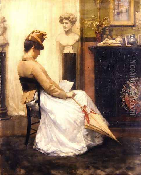 The Letter Oil Painting - Henry John Hudson