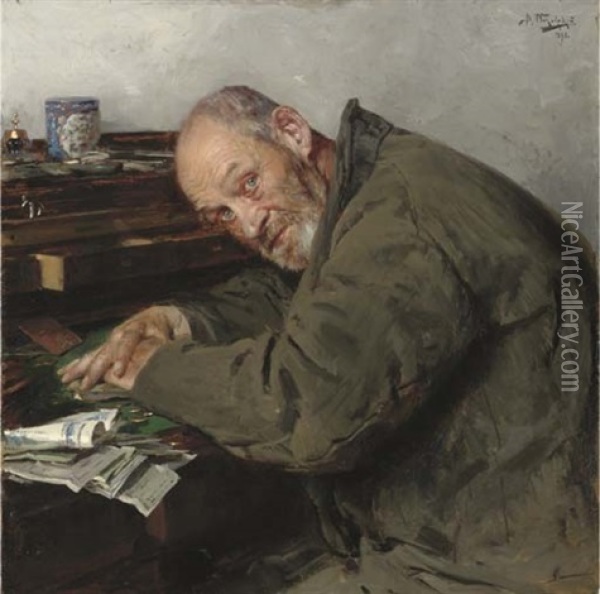Miser Oil Painting - Vladimir Egorovich Makovsky