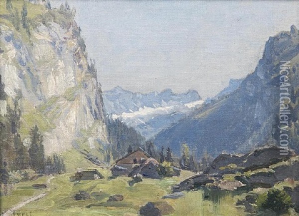 Pont De Nant, Glacier Des Martinets, Dents De Moreles Oil Painting - Francois Furet