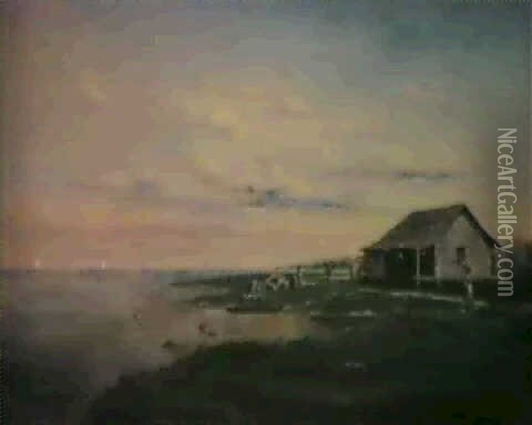 Home On Lake Pontchartrain Oil Painting - Andres Molinary