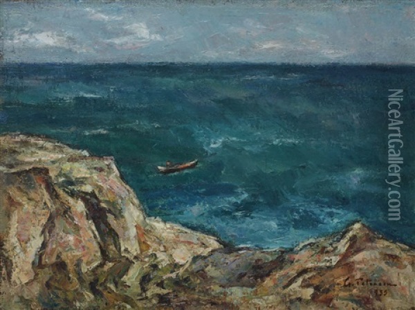 The Sea At Tekirghiol Oil Painting - Gheorghe Petrascu