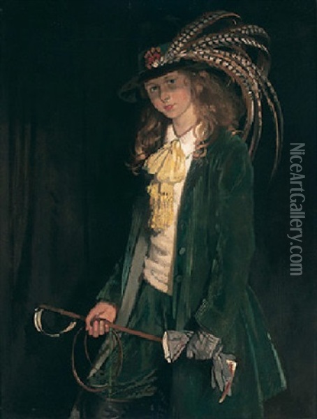 Portrait Of Gardenia St. George With Riding Crop Oil Painting - Sir William Orpen