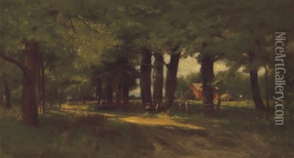 A Country Road, Berlin, Connecticut Oil Painting - Roswell Morse Shurtleff