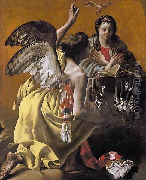 The Annunciation 1624-25 Oil Painting - Hendrick Terbrugghen