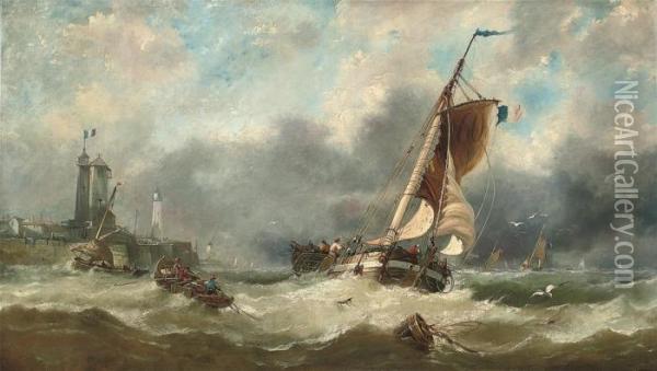 High Tide Off Boulogne Oil Painting - John Callow