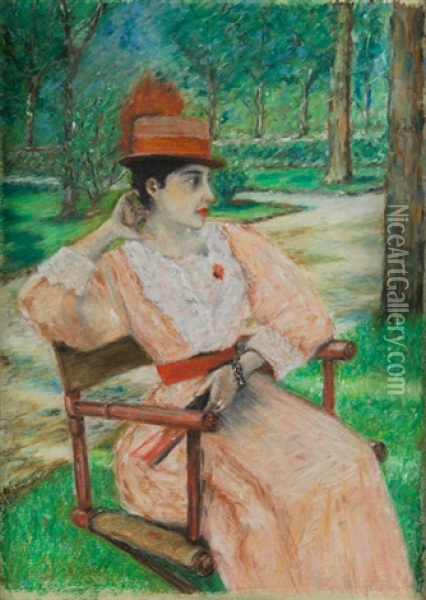 Nachmittag Im Park Oil Painting - William Merritt Chase