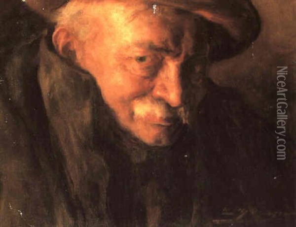 A Portrait Of A Man Oil Painting - Luis Graner y Arrufi