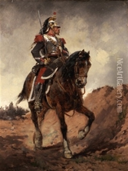 General A Caballo Oil Painting - Wilfrid Constant Beauquesne