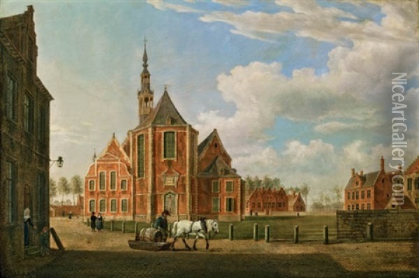 Oud Begijnhof Sint-elisabeth In Gent Oil Painting - Jan Ekels the Elder