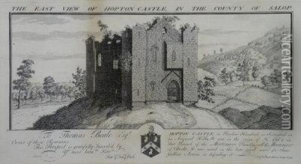 The South West View Of Wenlock Abbey In The County Of Salop Oil Painting - Nathaniel and Samuel Buck