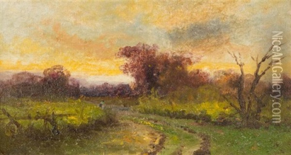 Country Landscape Oil Painting - Edward Bannister