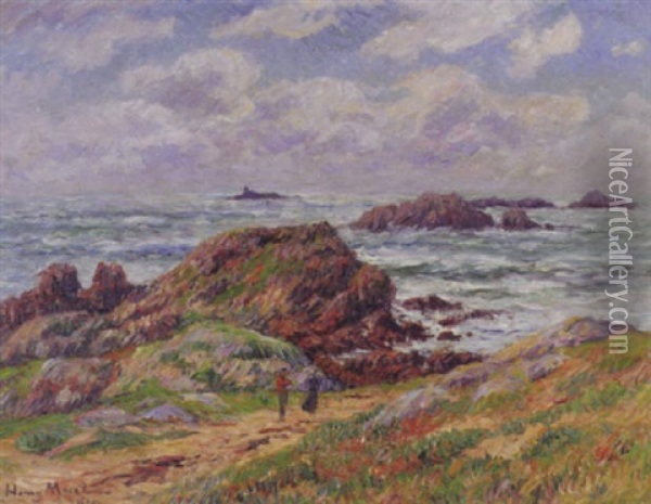 Rochers De Porspoder, Finistere Oil Painting - Henry Moret