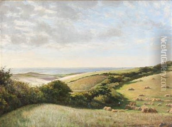 Summer Landscape Near A Coast Oil Painting - Carl Christian Ferdinand Wentorf