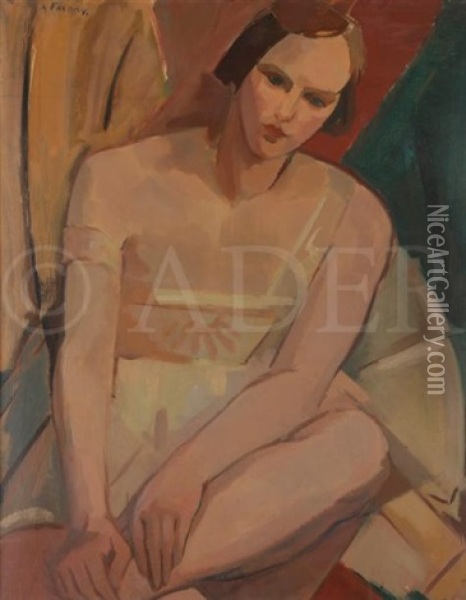 Portrait De Femme Assise Oil Painting - Andre Favory