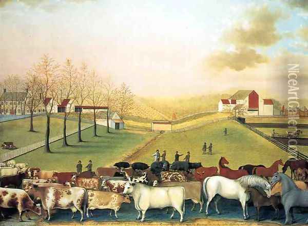 The Cornell Farm Oil Painting - Edward Hicks