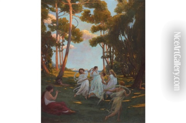 Dancing Nymphs Oil Painting - George Percy R. E. Jacomb-Hood