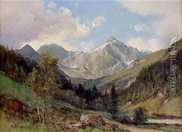 Gebirgslandschaft Oil Painting - Franz Kulstrunk