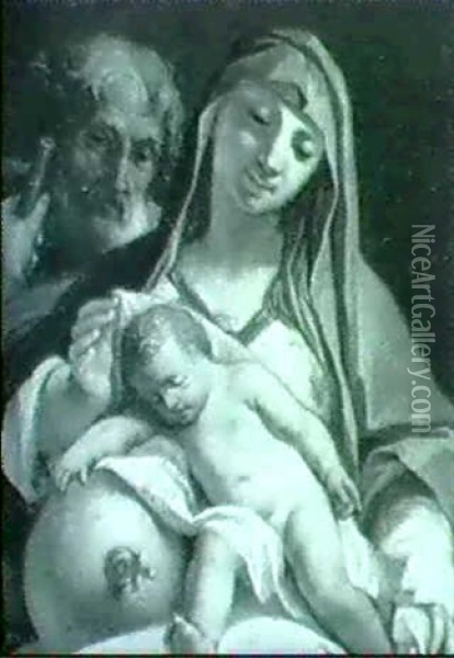 Die Heilige Familie Oil Painting - Balthasar Augustin Albrecht