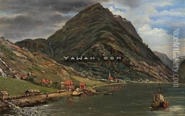 Ulviken I Norge Oil Painting - Johan Ludvig Losting