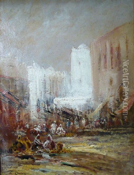 Le Souk Oil Painting - Edouard-Jacques Dufeu