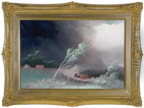 Racing The Storm Oil Painting - William Formby Halsall