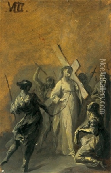 Altargemalde, Kreuzwegstationen, Votiv- Oder Stifterbilder (23 Sketches And Designs) Oil Painting - Franz I Sigrist