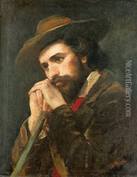 Portrat Eines Hirten Oil Painting - Domenico Morelli