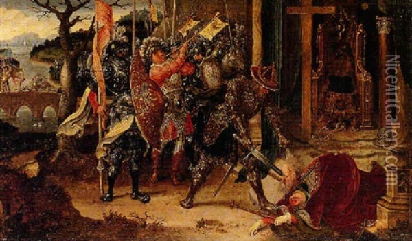 The Emperor Heraclius Beheading The Persian King Chosroe Oil Painting - Jan de Beer