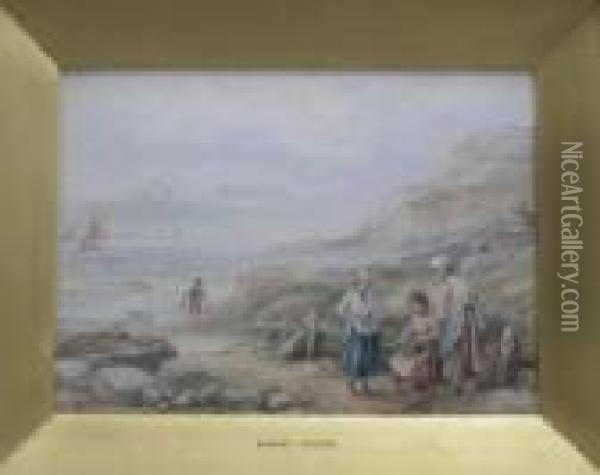 Near Runswick Bay Oil Painting - Myles Birket Foster