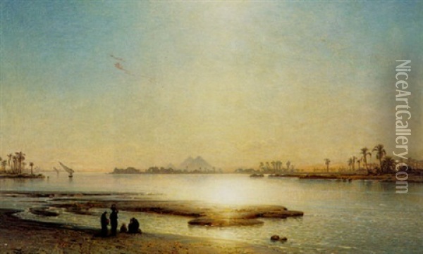 View Of The Nile Oil Painting - Ernest Karl Eugen Koerner