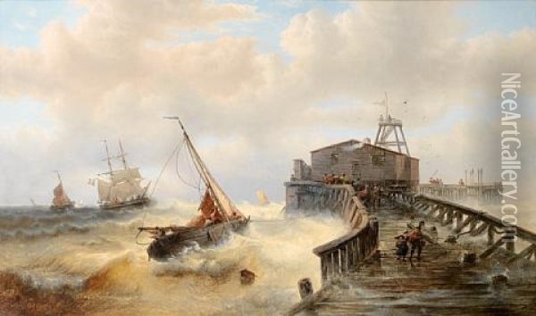 The Return Of The Fleet, Ostend Oil Painting - Francois-Etienne Musin
