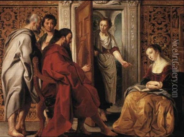 Christ In The House Of Martha And Mary Oil Painting - Jacob Jordaens