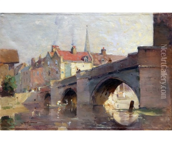 The Tower Bridge, Rouen, France Oil Painting - William Beckwith Mcinnes