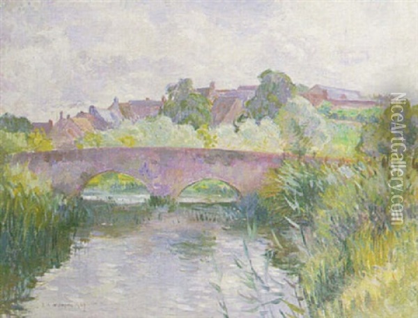 The Little River, Huisseau-sur-cosson, Chateau De Nanteuil Oil Painting - James Bolivar Manson