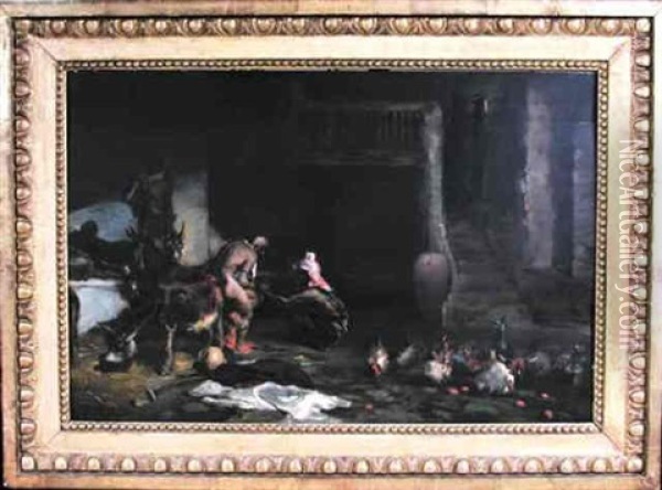 Marocain Ferrant Des Anes Oil Painting - Mariano Jose Maria Bernardo Fortuny y Carbo