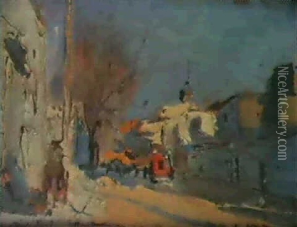 Antigua Carretera De Barcelona A Su Paso Por Villanueva I La Geltru Oil Painting - Joaquin Mir Trinxet