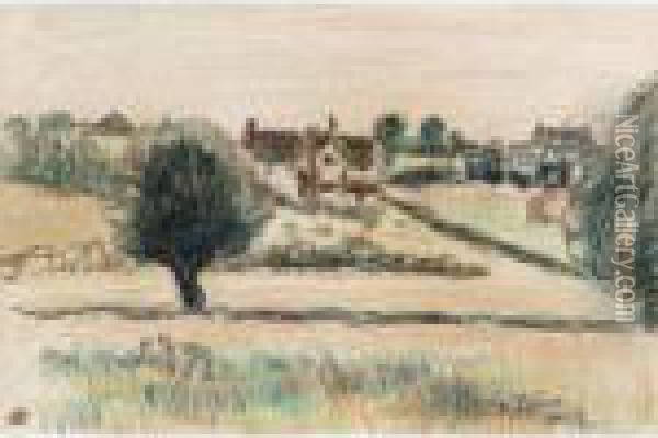 A House On Duton Hill Oil Painting - Lucien Pissarro