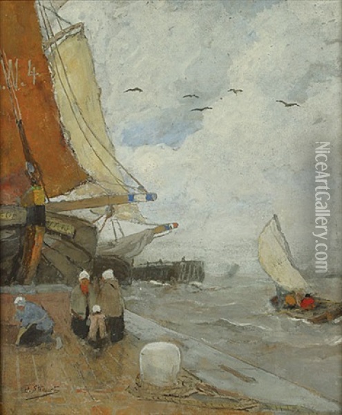 Zeilboten Te Zeeland Oil Painting - Henry Stacquet