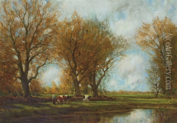 October Day Oil Painting - Arnold Marc Gorter
