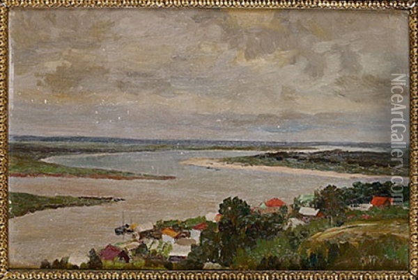 Town Of Vasilsursk Oil Painting - Vasili (Vladimir) Vasilievich Perepletchikov