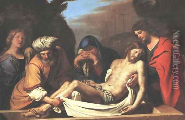 The Entombment Of Christ 1656 Oil Painting - Giovanni Francesco Barbieri